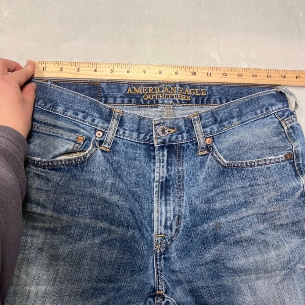 American Eagle Original Bootcut Jeans Men's 32x30 Blue Distressed Denim Y2K